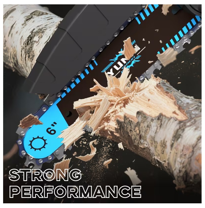 Olcsó akkus kézi láncfűrész, töltővel, akkuval YUNXI 6 - Image 3