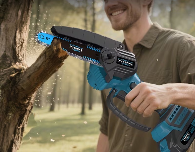 Olcsó akkus kézi láncfűrész, töltővel, akkuval YUNXI 6 - Image 2